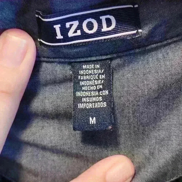 Womans size medium izod  blue and green plaid button down collared shirt - Picture 4 of 4